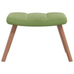 vidaXL Chaise à bascule avec repose-pied Vert clair Velours