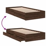 vidaXL Cadre de lit avec tiroirs sans matelas chêne marron 100x200 cm