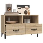 vidaXL Meuble TV Chêne sonoma 80x36x50 cm Bois d'ingénierie