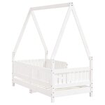 vidaXL Cadre de lit pour enfant blanc 70x140 cm bois de pin massif