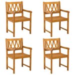 vidaXL Chaises de jardin 4 Pièces Naturel Bois d'Acacia Massif