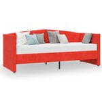 vidaXL Lit avec matelas et éclairage USB Bordeaux Velours 90x200 cm
