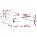 vidaXL Lit ottoman avec matelas et LED gris foncé 140x190 cm tissu