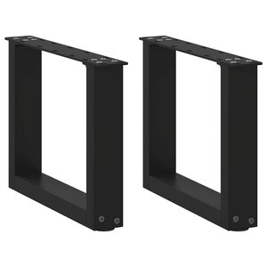vidaXL Pieds de table basse en U 2 pièces Noir 30 x (30-31) cm Acier