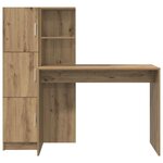 vidaXL Bureau avec rangement 2 Pièces chêne artisanal 102 x 50 x 124 cm