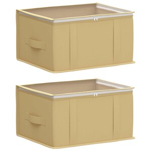 vidaXL Boîte de rangement avec fenêtre transparente 2 Pièces Crème