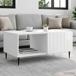 vidaXL Table basse Blanc brillant 90 x 50 x 40 cm Bois d'ingénierie
