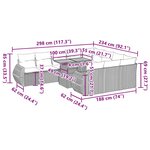 vidaXL Salon de jardin 11 Pièces avec coussins gris résine tressée