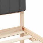 vidaXL Cadre de lit avec tête de lit rembourrée Gris foncé