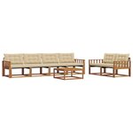 vidaXL Ensemble de canapés d'extérieur 7 Pièces Naturel et Beige