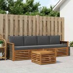 vidaXL Ensemble de canapés d'extérieur 5 Pièces Naturel et Anthracite