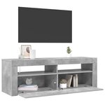 vidaXL Meuble TV avec lumières LED gris béton 120x35x40 cm