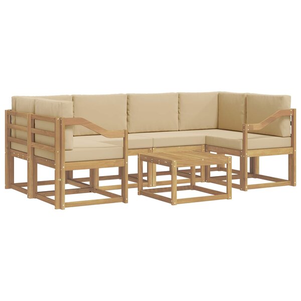 vidaXL Ensemble de canapés d'extérieur 7 pc Blanc et Beige