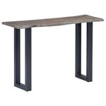 vidaXL Table console Gris 115 x 35 x 76 cm Bois d'acacia massif et fer