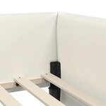 vidaXL Cadre de lit d'angle Crème 90 cm x 190 cm tissu