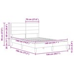 vidaXL Cadre de lit avec tête de lit Taupe 140 x 190 cm Tissu