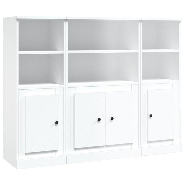vidaXL Buffets 3 Pièces blanc bois d'ingénierie