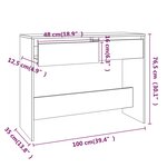 vidaXL Table console sonoma gris 100x35x76 5 cm bois d'ingénierie