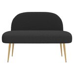 vidaXL Banc rembourré avec dossier Noir 110 x 60 x 76 cm Bouclé