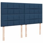 vidaXL Sommier à lattes de lit avec matelas Bleu 200x200 cm Tissu