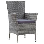vidaXL Ensemble à manger d'extérieur 5Pièces coussins Résine tressée Gris