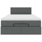 vidaXL Lit ottoman avec matelas gris foncé 120x190 cm tissu