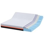 vidaXL Matelas Blanc et Gris 200 x 200 cm Tissu jacquard