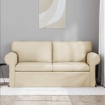 vidaXL Canapé Crème 215 x 82 x 80 cm tissu