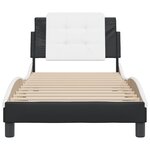 vidaXL Cadre de lit sans matelas noir et blanc 90x200 cm similicuir