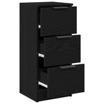 vidaXL Buffet en chêne noir avec tiroir Chêne noir 30 x 30 x 70 cm