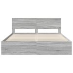 vidaXL Cadre de lit Gris Sonoma 200 x 200 cm Bois d'ingénierie