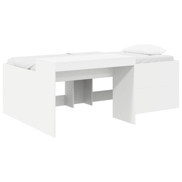 vidaXL Lit haut pour enfants avec bureau Blanc 90 x 200 cm