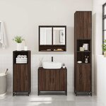 vidaXL Ensemble de meubles de salle de bain 4 Pièces chêne marron