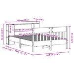 vidaXL Lit bibliothèque sans matelas cire marron 135x190 cm pin massif