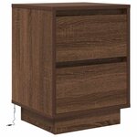 VidaXL Tables de chevet avec lumières LED 2Pièces chêne marron 38x34x50cm
