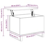 vidaXL Table basse Gris béton 60x44 5x45 cm Bois d'ingénierie