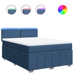 vidaXL Sommier à lattes de lit avec matelas Bleu 140x200 cm Tissu