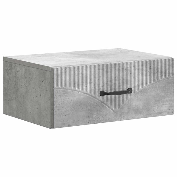 vidaXL Cabinet de chevet mural Gris béton 49 x 34 5 x 20 cm
