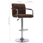 vidaXL Chaises de bar lot de 2 marron tissu
