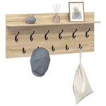 vidaXL Porte-manteau mural avec étagère Chêne sonoma Bois d'ingénierie