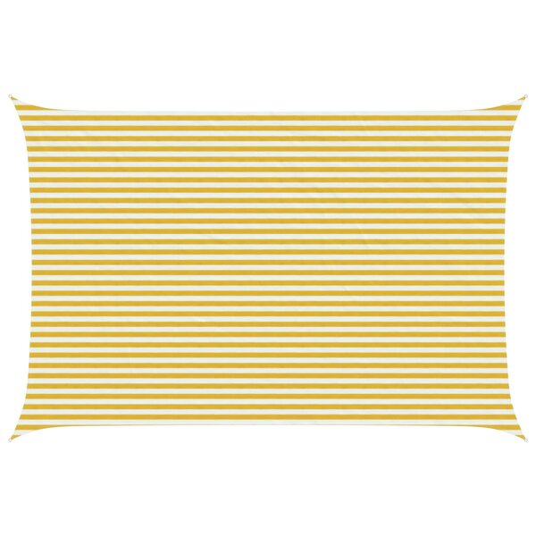 vidaXL Voile d'ombre Jaune et blanc 4 x 7 m HDPE
