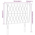 vidaXL Tête de lit avec oreilles Gris foncé 103x23x118/128 cm Tissu