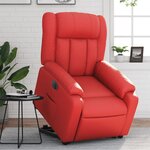 vidaXL Fauteuil inclinable électrique rouge similicuir