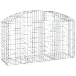 vidaXL Panier de gabions arqué 150x50x80/100 cm Fer galvanisé