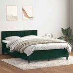 vidaXL Sommier à lattes de lit et matelas et LED vert foncé 160x210cm velours