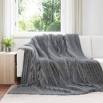 vidaXL Jeté Gris foncé 270 x 240 cm Toison
