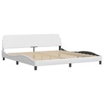vidaXL Cadre de lit sans matelas Zadar blanc 200x200 cm similicuir
