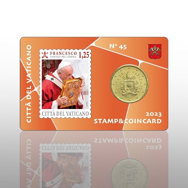 Pièce de monnaie 50 cent Vatican 2023 BU & 1 25€ – Journée de la parole de Dieu
