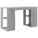 vidaXL Bureau avec Rangement Gris Sonoma 130 x 50 5 x 75 cm