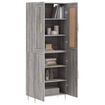 vidaXL Buffet haut Sonoma gris 69 5x34x180 cm Bois d'ingénierie